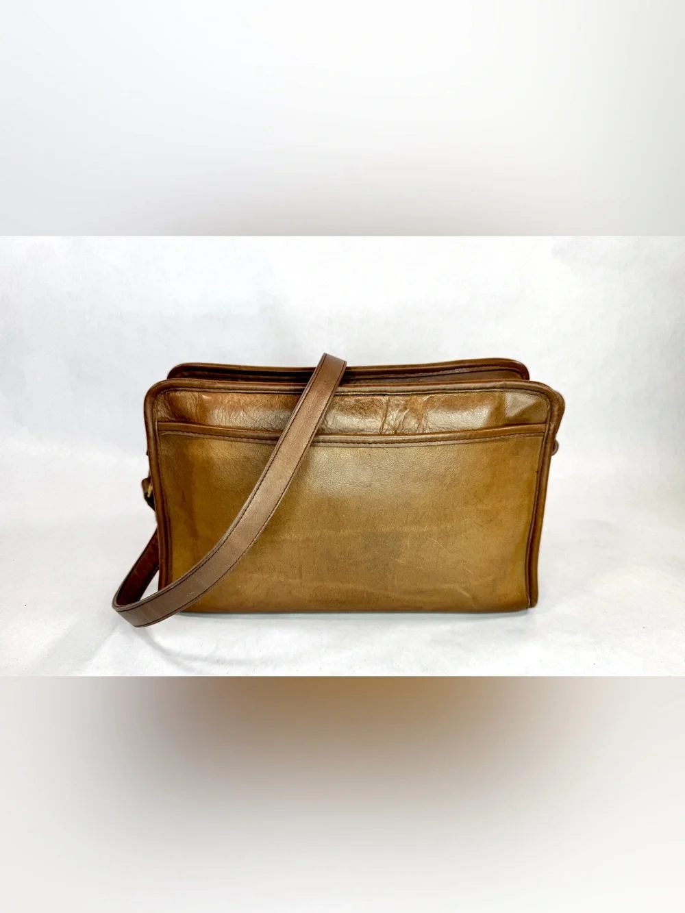 Coach Tan Leather Messenger Bag